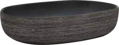 Immagine prodotto di vidaXL Lavabo da appoggio grigio e nero ovale 59x40x14 cm in Vetroceramica