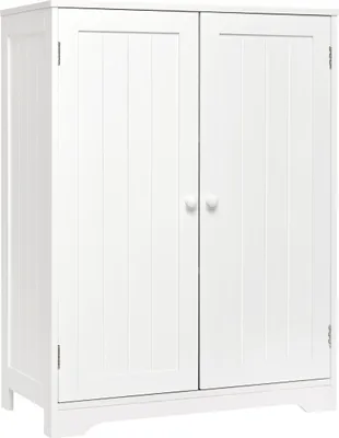 Produktbild von Mondeer Badschrank Badezimmerschrank mit Doppeltür und verstellbare Ablage 80 x 60 x 30 cm Weiß