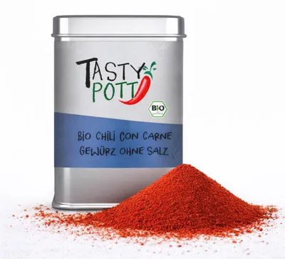 Produktbild von Tasty Pott  Chili con Carne Gewürz - ohne Salz - 100g Dose