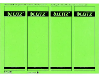 Produktbild von Leitz PC-beschriftbare Rückenschilder für Qualitäts-Ordner 180°, Standard- und Hartpappe-Ordner, Grün, Rechteck, Ring binder, Papier