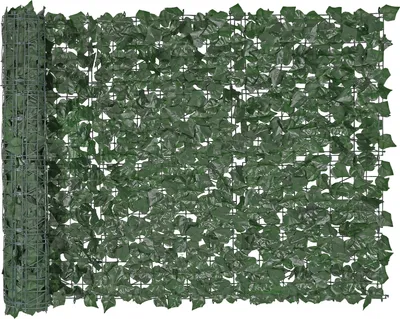 Produktbild von SucceBuy Efeu-Privatsphärenzaun, 1 x 2,5 m künstliche grüne Wandbildschirm. Verstärkter Gelenk. Künstliche Heckenrebenblattdekoration für Außenbereich Garten, Hof, Balkon, Terrasse.