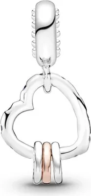 Produktbild von Pandora Herzen auf Herz Charm-Anhänger mit 14 Karat Metalllegierung