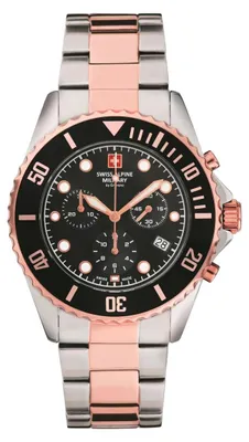 Produktbild von Swiss Alpine Military Herren Uhr Chronograph Analog Quarz 7053.9157SAM Edelstahl
