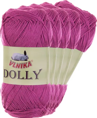 5 x 100g Strickgarn Dolly Uni Häkelgarn Handstrickgarn Wolle fuchsia