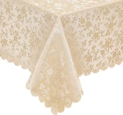 Produktbild von Rechteckige Tischdecke, wasserdichte, strapazierfähige Vinyl-Tischdecken, abwischbare, waschbare Tischdecke für Küche und Esszimmer (Beige, 132 x 178 cm)