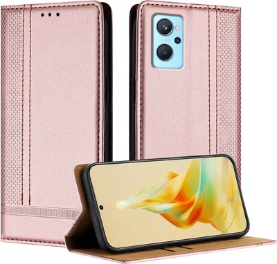 Produktbild von Handyhülle für Realme 9i Leder Flip Klappbare Schutzhülle mit Standfunktion Pink