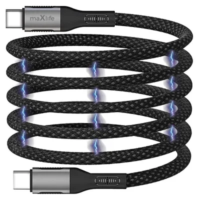 Image de Maxlife MXUC-11 câble magnétique USB-C - USB-C 1.0 m 100W, nylon, noir (OEM0101402)