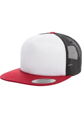 Produktbild von FLEXFIT 6005FW | Foam Trucker with white Front Cap / Kappe / Mütze - Farbe: Red/White/Black - Größe: One Size