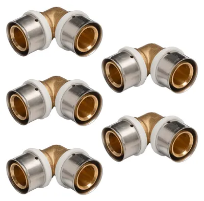 Produktbild von Selfio-Press Aluverbund Pressfitting Winkel 90° 32 x 3 mm TH + U Kontur DVGW - 5 Stück