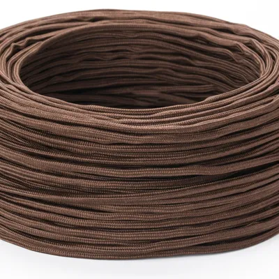 Produktbild von Extra dünnes Textilkabel Lampenkabel für Kronleuchter, 5 Meter/5m, Farbe Braun, Textilummanteltes Stoffkabel, Stromkabel dünn, 3-adrig 3x0,75mm² mit Erdleiter