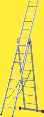 Produktbild von Alu Mehrzweckleiter  - Sprossenanzahl: 3 x 8, max. Arbeitshöhe: 5,42 m