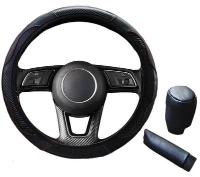 Obrázok produktu pre Sada troch poťahov na volant z mikrovlákna, koženka, čierna, 37-38 cm