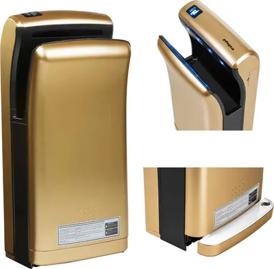 Zdjęcie produktu dla Suszarka Kieszeniowa Ścienna Do Rąk Elektryczna Złota 1200W Physa Bari Gold