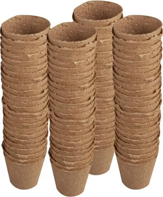 Produktbild von Windhager Anzuchttöpfe biologisch abbaubar, 6 & 8 cm Durchmesser, luft- & wasserdurchlässig, kein Pikieren nötig