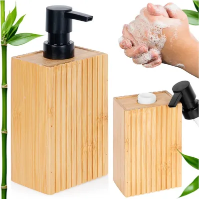 Produktbild von Spender für Flüssigseife, Gel, Spülmittel, Badezimmer, Küche, Bambus