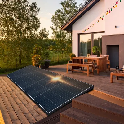 Produktbild von SUNNIVA® Balkonkraftwerk Black Frame 1800/800W Solaranlage mit TSUN Micro Wechselrichter, 5m Kabel, WiFi Bluetooth, drosselbar