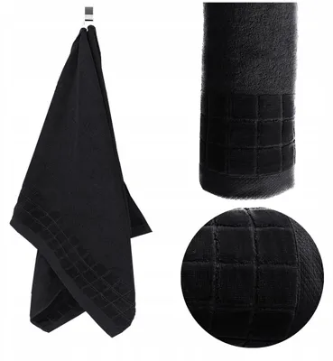 Produktbild von Handtuch - 100% Baumwolle - 500 g/m2 - 70x140 cm - Extra Saugfähig - Schwarz - hohe Grammatur - DICK