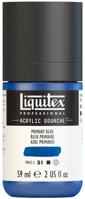 Produktbild von Liquitex 2059420 Professional Acryl Gouache - Primärblau, 59ml Flasche, matt - Acrylfarbe mit Gouache Eigenschaften, Hochdeckend, Wasserfest & Lichtecht – Acrylic Gouach - 59ml