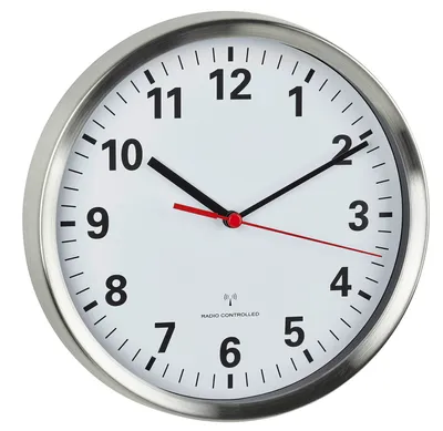Produktbild von Analoge Funk-Wanduhr, Edelstahl-Rahmen, 60.3529.02, TFA Dostmann