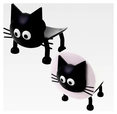 Produktbild von Katzen-Toilettenpapierhalter – Freistehender, lustiger Toilettenpapierhalter im 2er-Set – 3D-gedruckte schwarze Katze