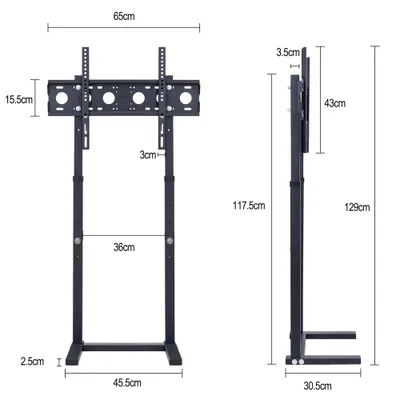 Immagine prodotto di Supporto mobile per TV - Modello FFRF-U-700 - Per schermi da 81 a 165 cm - Standard VESA 800 × 500 mm - Montaggio fisso - Massimo 40 kg - Metallo - Nero