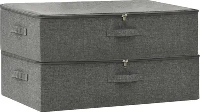 Image de vidaXL Boîtes de rangement 2 pcs. tissu 70x40x18 cm anthracite