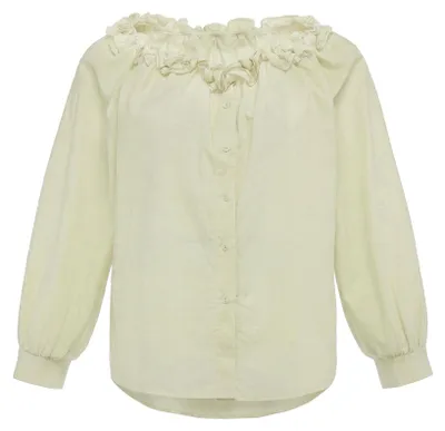 Produktbild von Gelbe Damen Bluse aus einer Mischung von 50% Baumwolle und 50% Polyester, Größe S