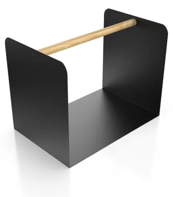 Produktbild von Kaminholzregal Innen Außen Brennholzregal Metall Kaminholzkorb, Modell:Modern Schwarz