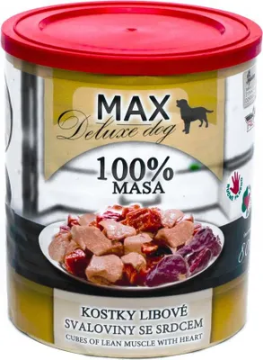Obrázok produktu pre Konzerva pre mačky Falco MAX 800g kocky chudé svalovina so srdcom 75% hovädzie 25% srdce