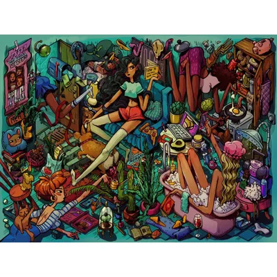 Produktbild von Heye Puzzle Housemates, 1000 Teile, 1000 Stück(e), Kunst