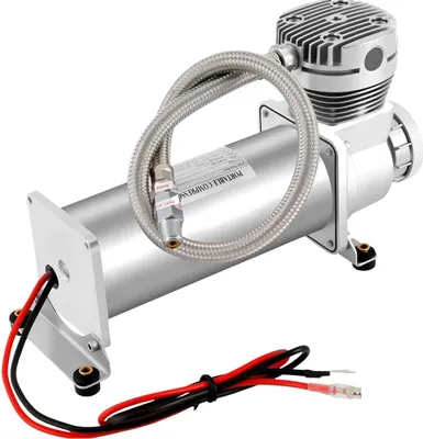 Obrázok produktu pre Prenosný vzduchový kompresor – 12 V kompresor vzduchového odpruženia – napätie 12 V DC – výkon 200–300 W – prietok 50 l/min – tlak 200 PSI – strieborný