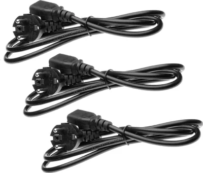 Produktbild von vhbw 3x Netzkabel Schutzkontaktstecker für Kaltgeräte z.B. PC Monitor Computer Drucker Saugroboter - C13 Buchse, 1,2 m