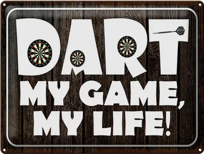 Produktbild von Blechschild Dart my Game my Life, 40 x 30 cm, Blechschilder Spruch Sport Hobby