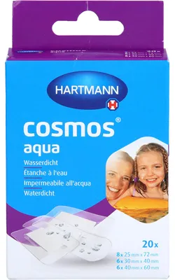 Produktbild von HARTMANN cosmos aqua wasserdichte Pflasterstrips in 3 Größen, 20 St. Pflaster