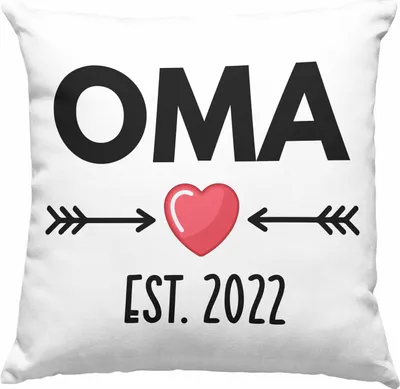 Produktbild von Trendation - Oma 2022 Du Wirst Oma Geschenk Schwangerschaft Verkünden Omi Überraschung Baby  Deko-Kissen mit Füllung 40x40 (Grau)