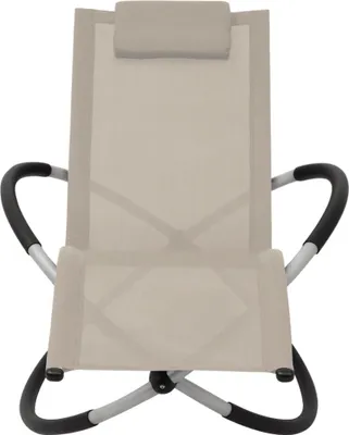 Immagine prodotto di vidaXL Lettino prendisole geometrico in acciaio color crema