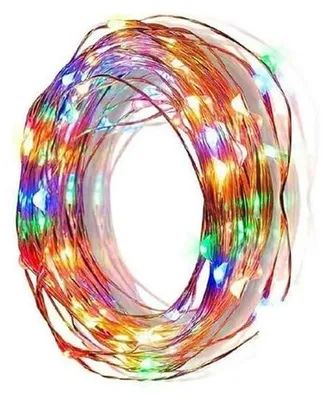 LED-Lichterkette mit Kupferdraht, RGBY, 2 m, batteriebetrieben