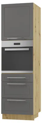 Produktbild von Backofenschrank Kvantum Q-D14/RU/3A Vollauszug 60cm Korpus- & Frontfarbe wählbar,graphit matt,eiche artisan