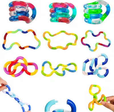 Imagen del producto de Juguetes antiestrés para manos, 10 unidades, juguetes tipo serpiente que se retuercen, juguetes antiestrés para aliviar la ansiedad