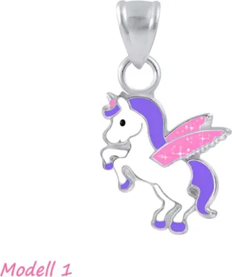 Produktbild von Einhorn Kette Silber 925: Kinderschmuck Anhänger Modell 1 ohne Kette
