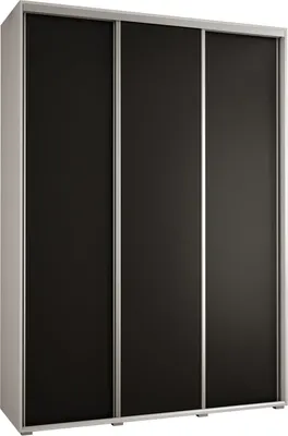 Produktbild von MEBLE KRYSPOL Davos 1 Schrank, drei Türen - 235,2x180x60 cm - Weiß Schwarz Silber