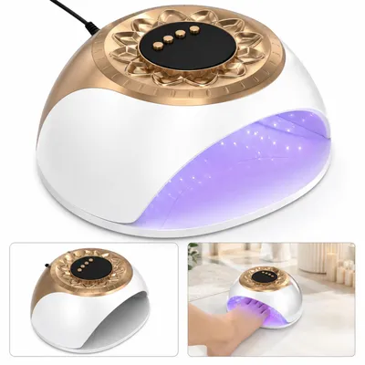 Produktbild von UV LED Nagellampe 57 LEDs mit Rot Blau Licht, Nagelpflege Gerät für Gel Nagellack, 365nm 405nm Lampe mit Timer für Maniküre und Pediküre