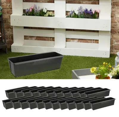 Immagine prodotto di Set di 24 vasi in plastica per pallet europei, larghezza 38 cm
