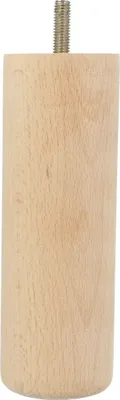 Produktbild von Runder Holz-Möbelfuß Holzstempel massiv Buchenholz Ø 50mm Möbelbein Holzfuß Schrankstütze 150mm