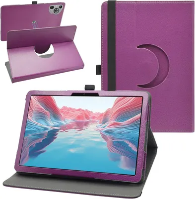 Immagine prodotto di Custodia per tablet girevole a 360°, in ecopelle, per schermi da 10,1 pollici, regolabile, compatibile con i modelli e JUSYEA TAB 30
