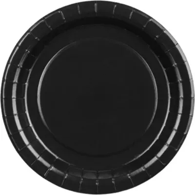 Produktbild von Pappteller 23cm/6 Stk. | Unifarben Farbe: Schwarz