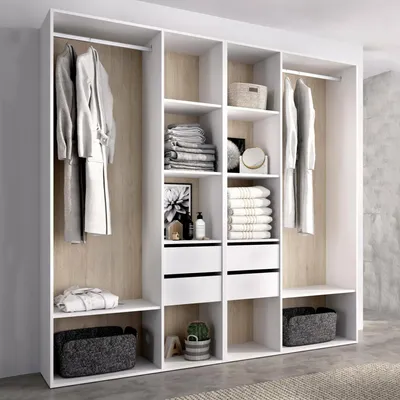 Imagen del producto de Armario Grande Dmora, 196x205h cm Blanco, 4 Cajones