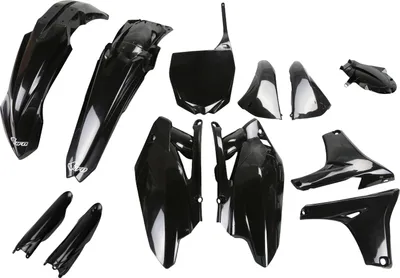 Produktbild von Verkleidungskit UFO PLAST 12-teilig Verkleidungssatz Kunststoff mit Gabelschutz für Yamaha YZ F 450 ccm Bj. 2011 - 2013, Farbe:schwarz