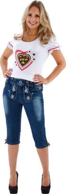 Produktbild von Trachtenjeans blau knielang, Größe:42