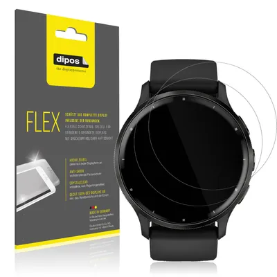 Produktbild von 2x Schutzfolie für Garmin Venu 3 Folie, 100% Displayabdeckung, dipos Flex